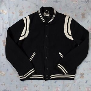 Saint Laurent Black Baseball Jacket